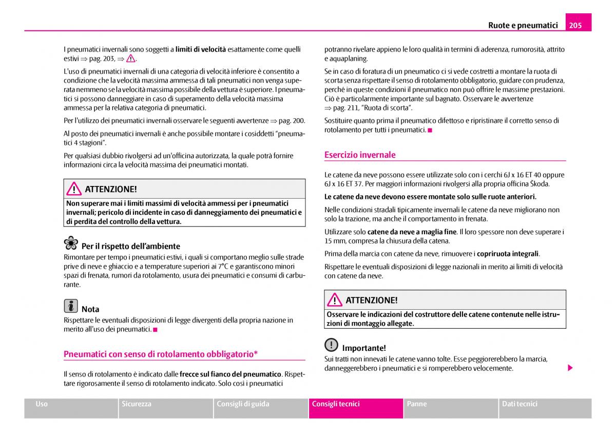 Skoda Superb I 1 manuale del proprietario / page 206