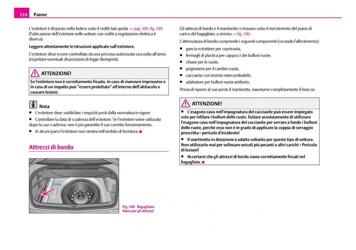 Skoda Superb I 1 manuale del proprietario / page 211