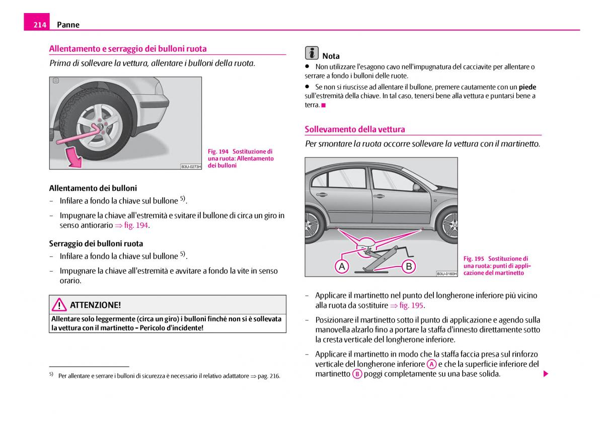 Skoda Superb I 1 manuale del proprietario / page 215