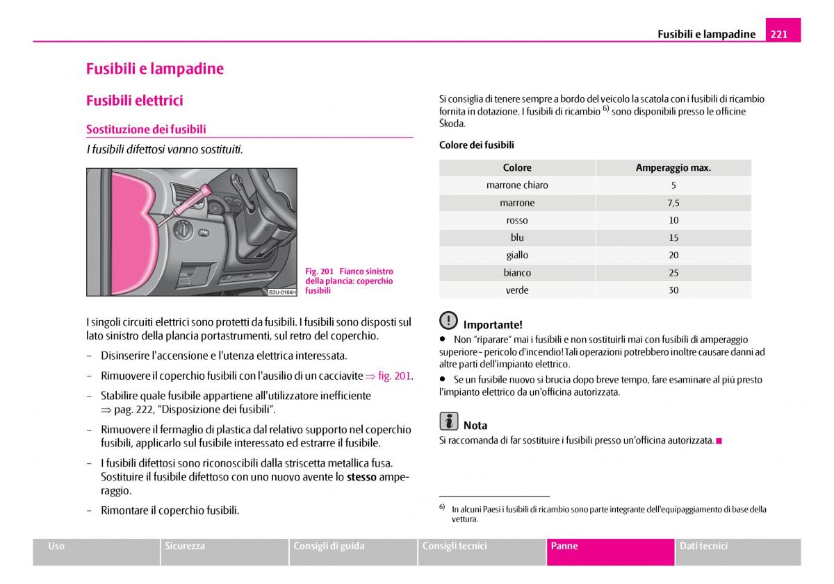 Skoda Superb I 1 manuale del proprietario / page 222