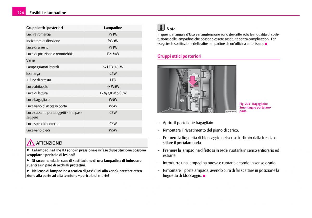 Skoda Superb I 1 manuale del proprietario / page 225