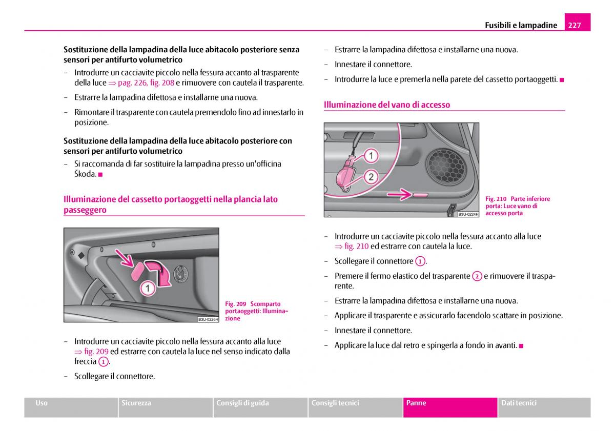 Skoda Superb I 1 manuale del proprietario / page 228