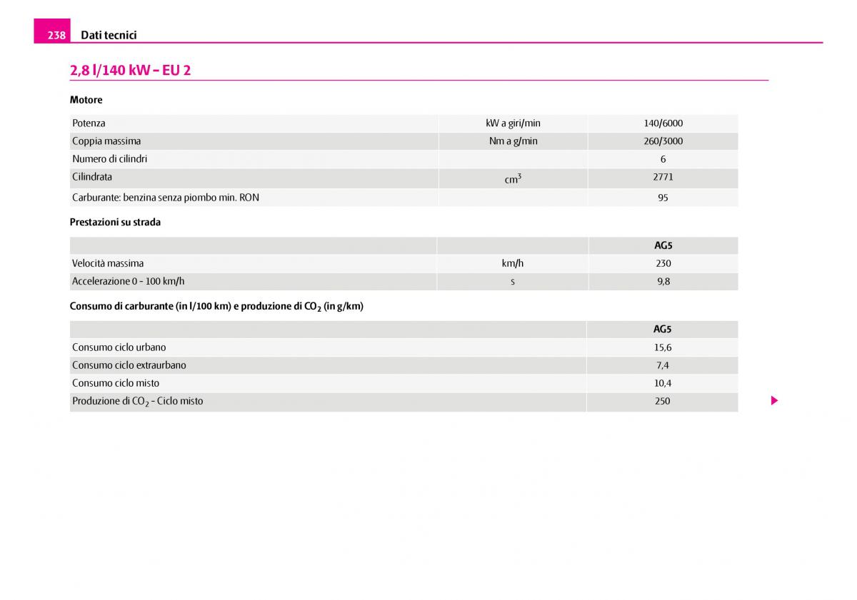 Skoda Superb I 1 manuale del proprietario / page 239