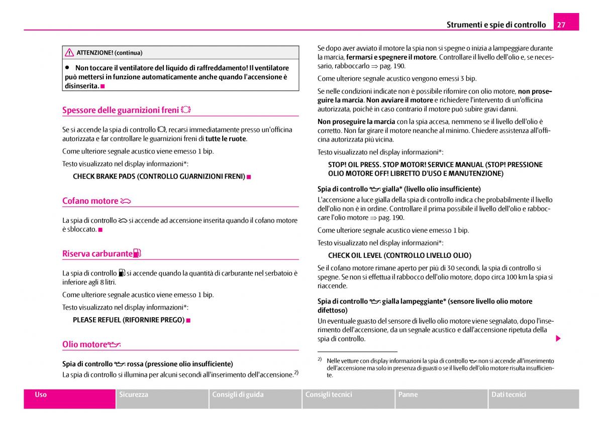 Skoda Superb I 1 manuale del proprietario / page 28