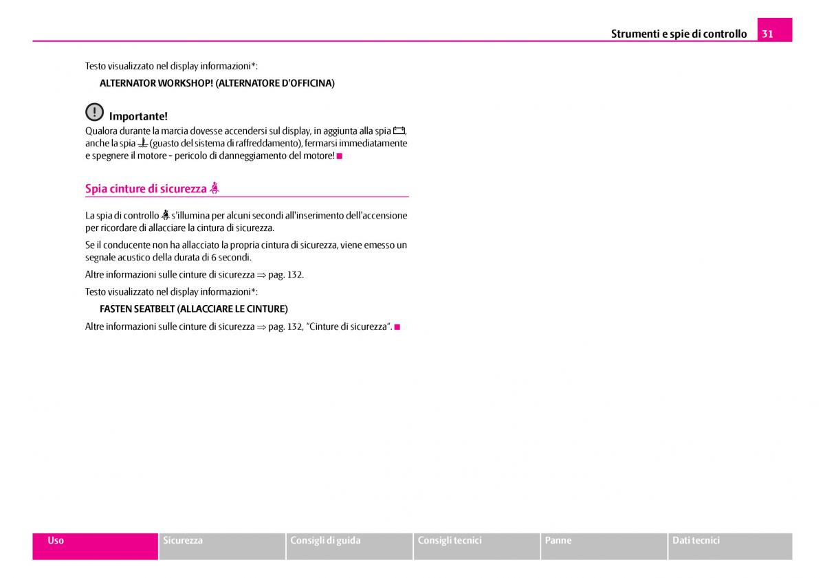 Skoda Superb I 1 manuale del proprietario / page 32