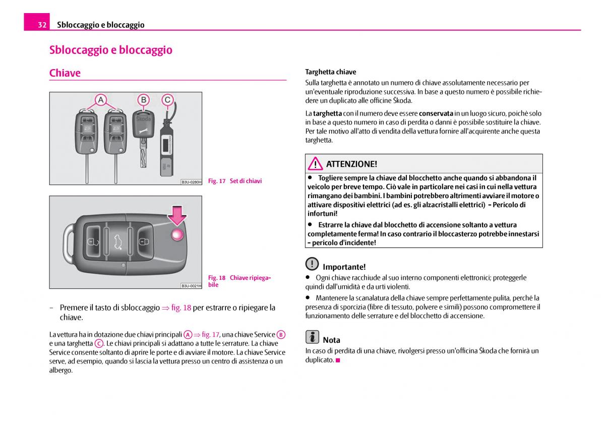 Skoda Superb I 1 manuale del proprietario / page 33