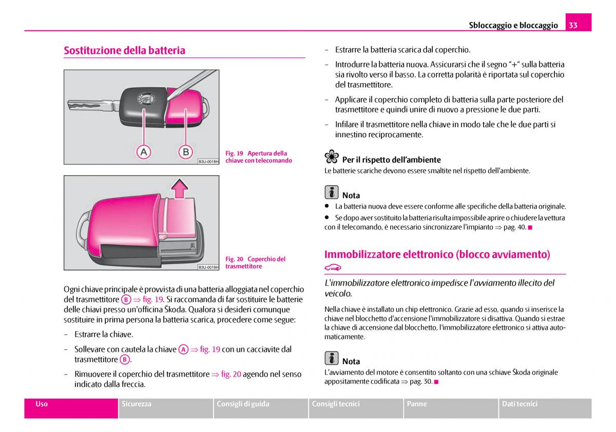 Skoda Superb I 1 manuale del proprietario / page 34