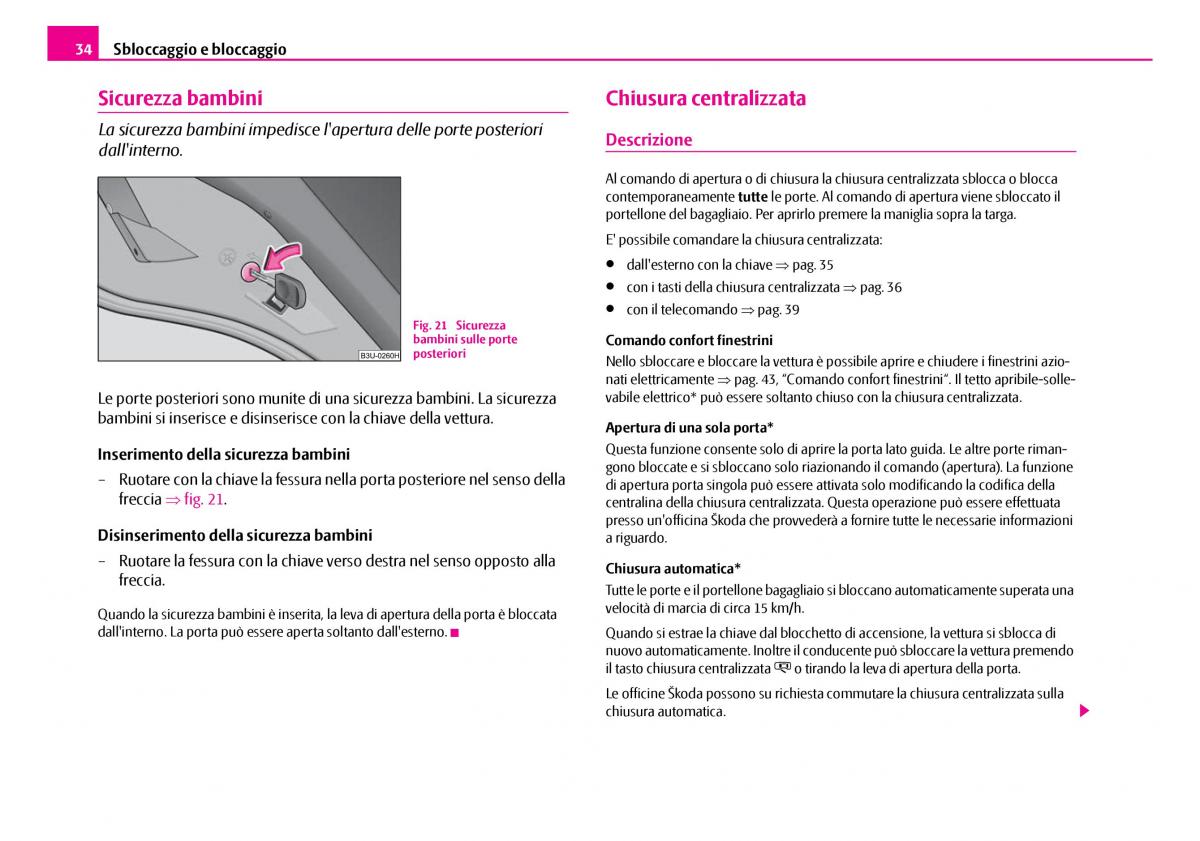 Skoda Superb I 1 manuale del proprietario / page 35