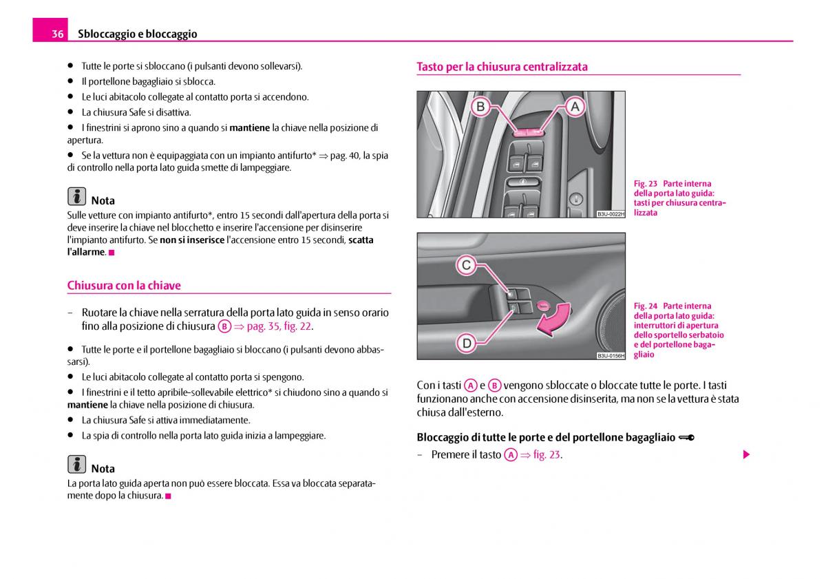 Skoda Superb I 1 manuale del proprietario / page 37