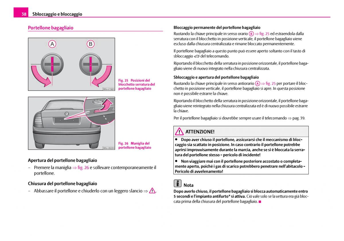 Skoda Superb I 1 manuale del proprietario / page 39