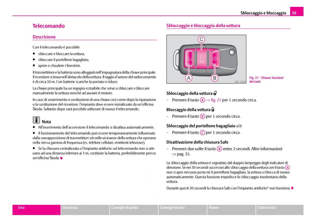 Skoda Superb I 1 manuale del proprietario / page 40