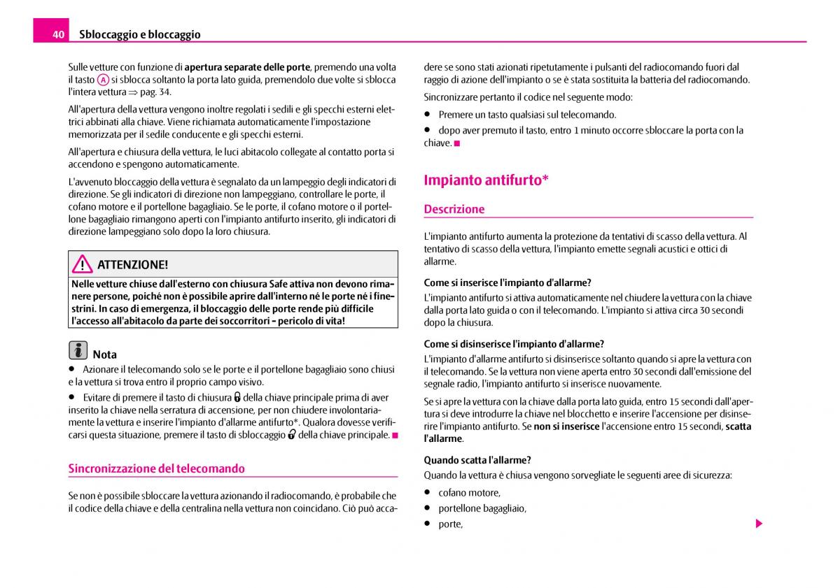 Skoda Superb I 1 manuale del proprietario / page 41