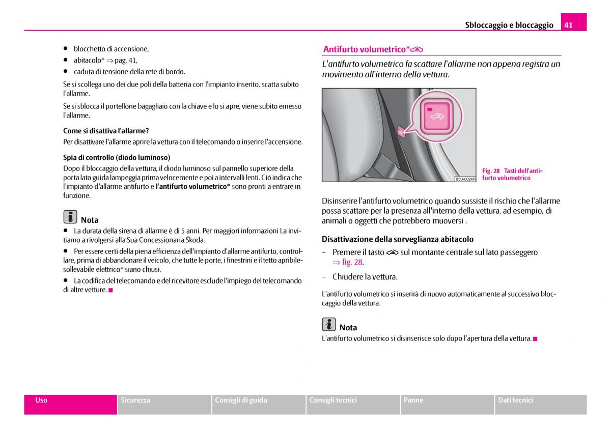 Skoda Superb I 1 manuale del proprietario / page 42