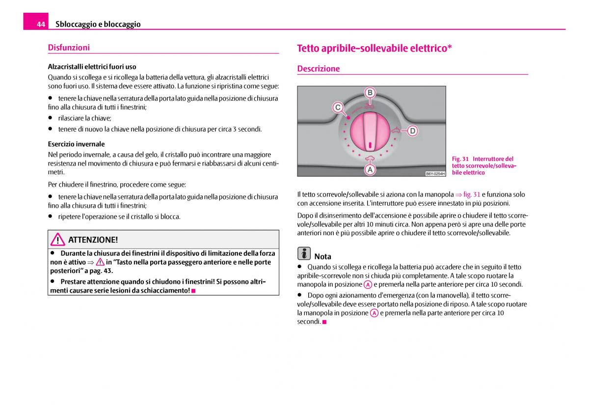 Skoda Superb I 1 manuale del proprietario / page 45