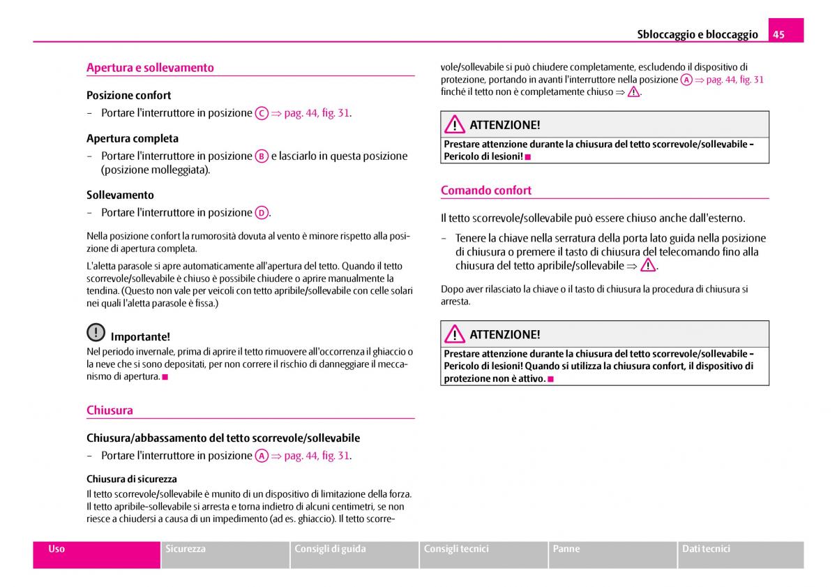 Skoda Superb I 1 manuale del proprietario / page 46