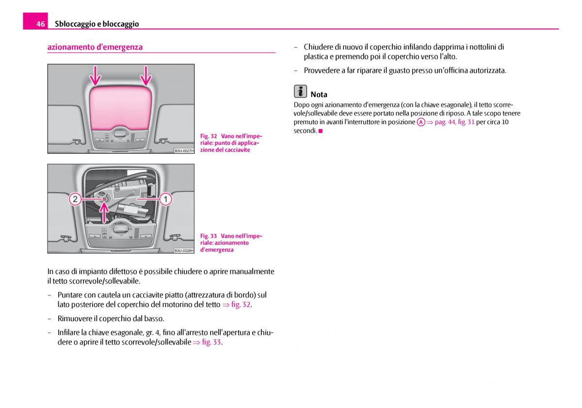 Skoda Superb I 1 manuale del proprietario / page 47