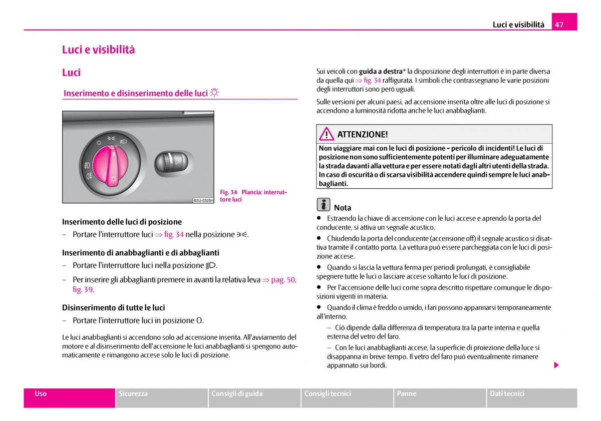 Skoda Superb I 1 manuale del proprietario / page 48