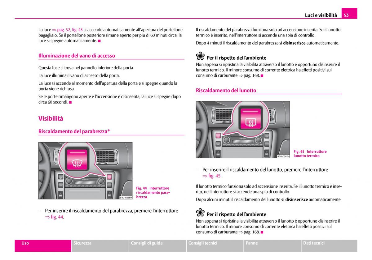 Skoda Superb I 1 manuale del proprietario / page 54