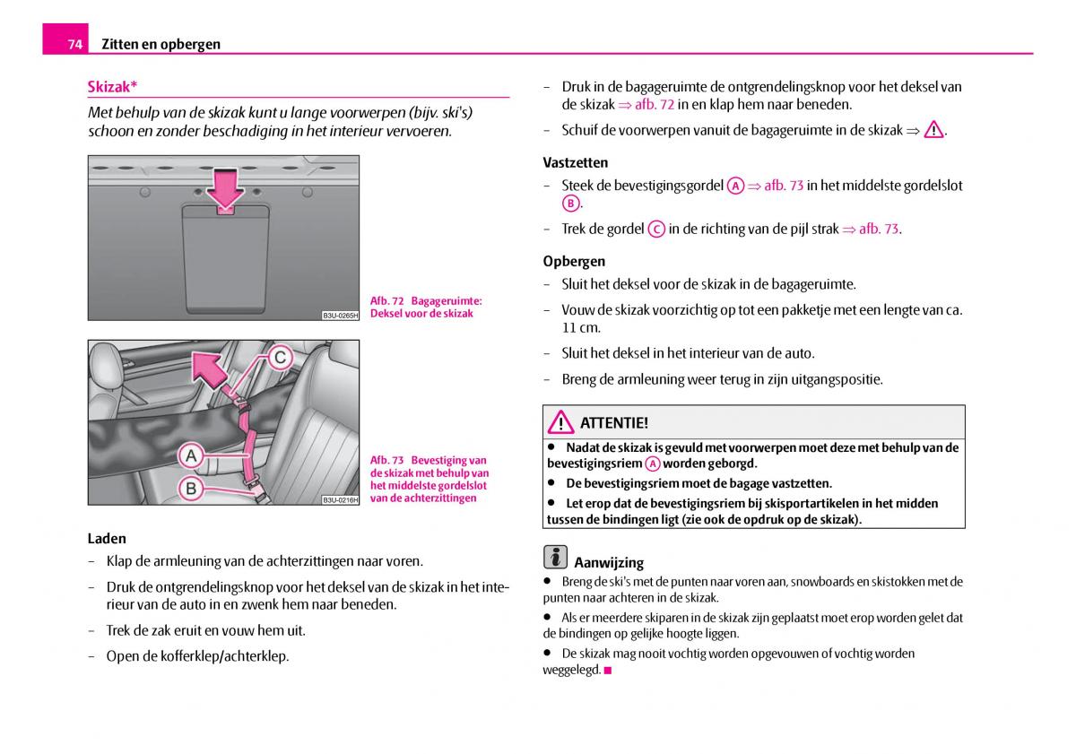 Skoda Superb I 1 handleiding / page 75