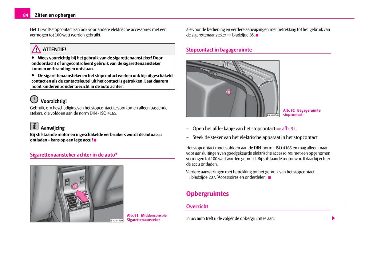 Skoda Superb I 1 handleiding / page 85