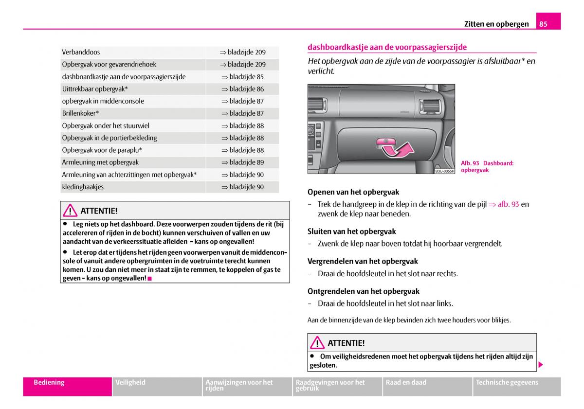 Skoda Superb I 1 handleiding / page 86