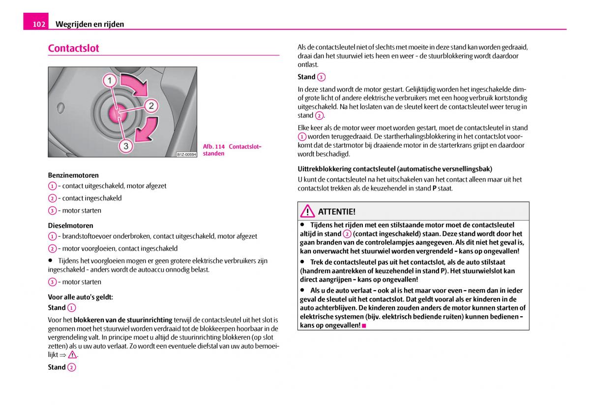 Skoda Superb I 1 handleiding / page 103