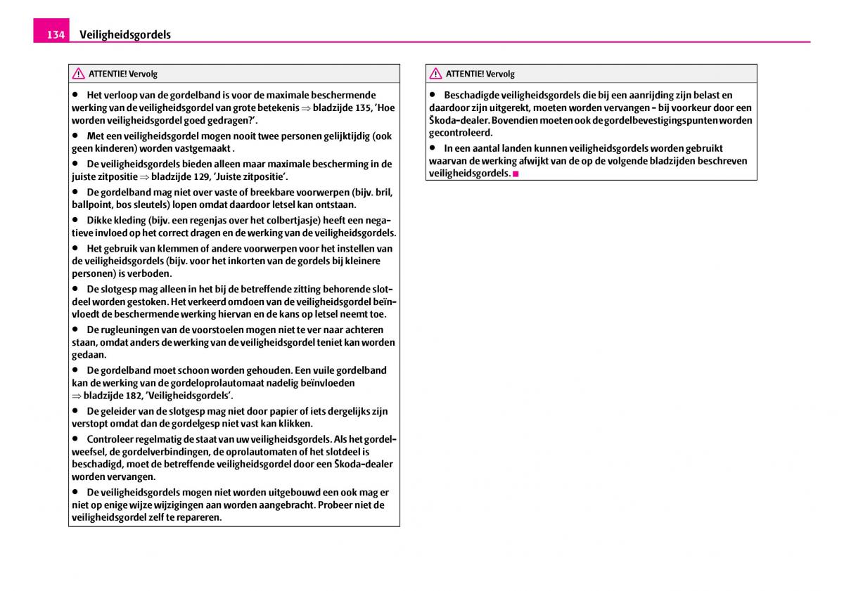 Skoda Superb I 1 handleiding / page 135