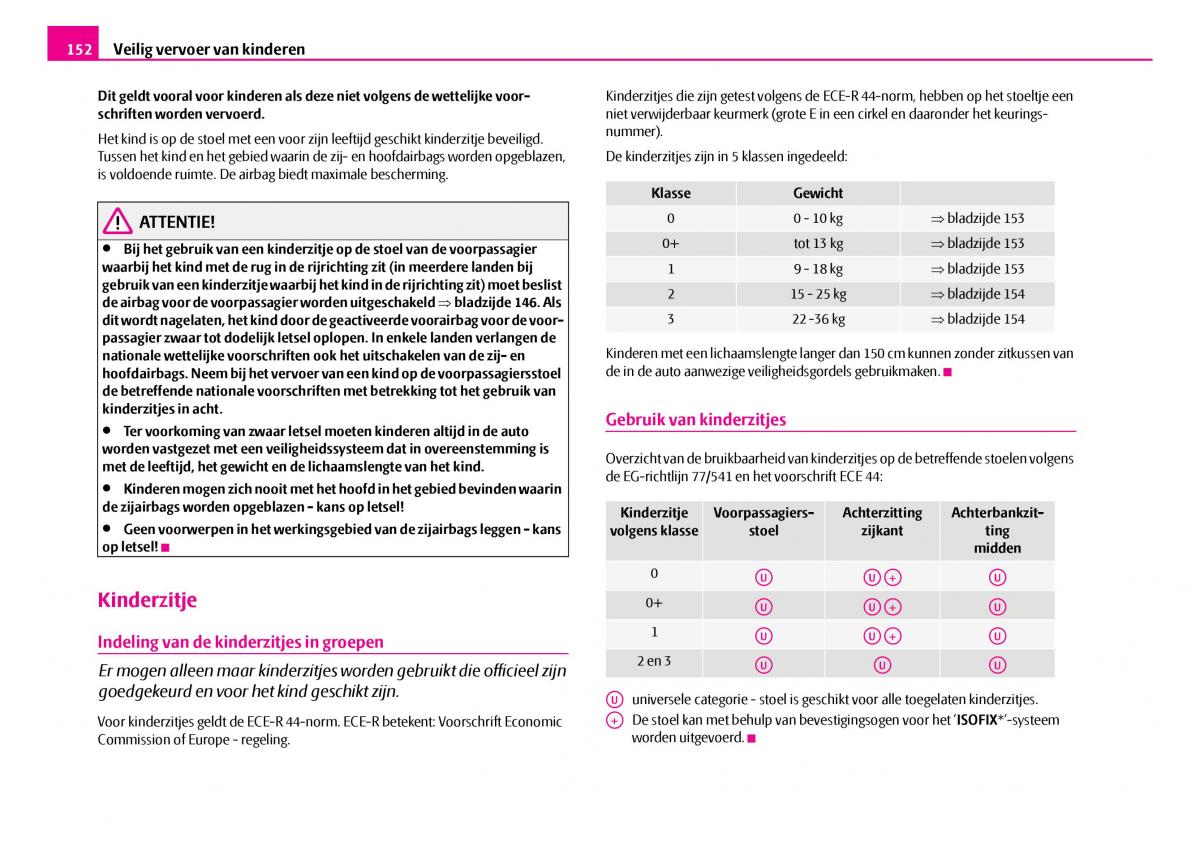 Skoda Superb I 1 handleiding / page 153