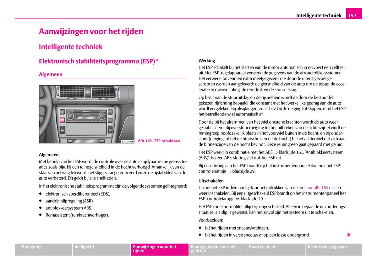 Skoda Superb I 1 handleiding / page 158