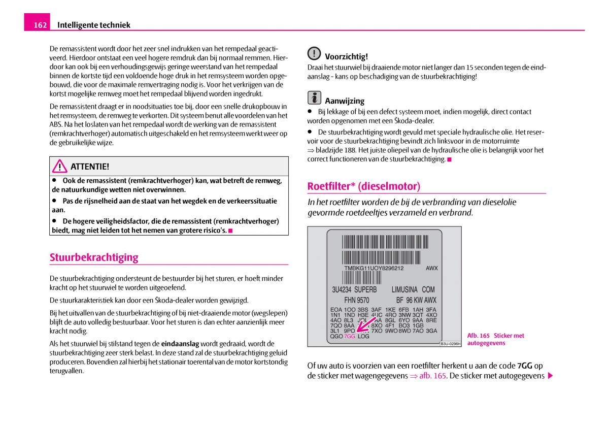 Skoda Superb I 1 handleiding / page 163