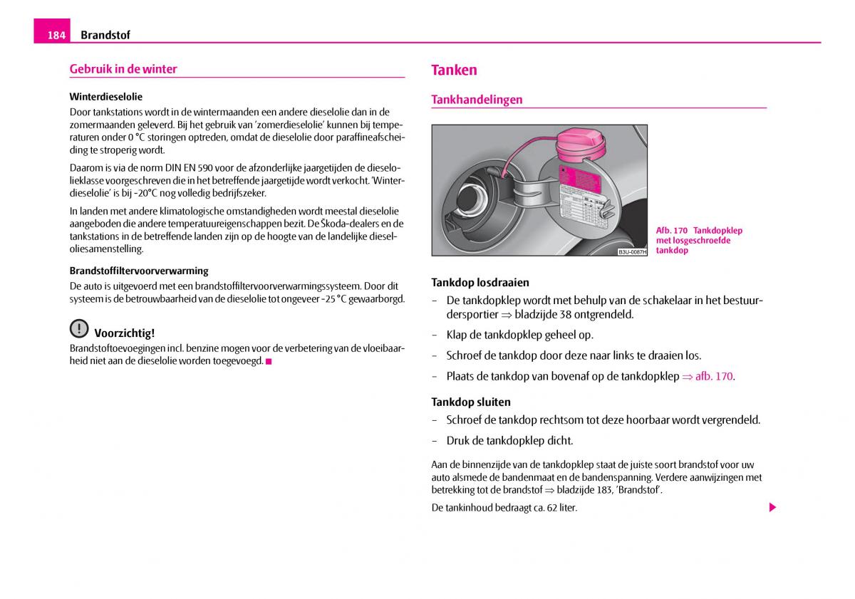 Skoda Superb I 1 handleiding / page 185