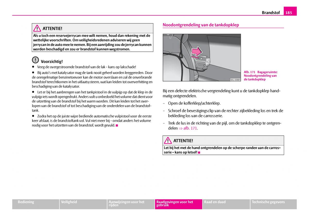 Skoda Superb I 1 handleiding / page 186