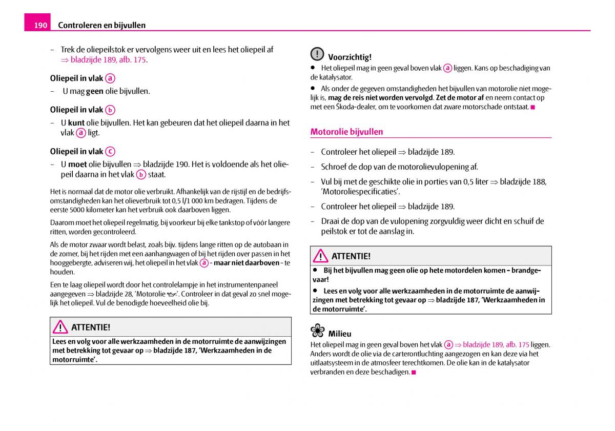 Skoda Superb I 1 handleiding / page 191