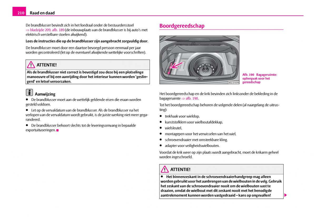 Skoda Superb I 1 handleiding / page 211