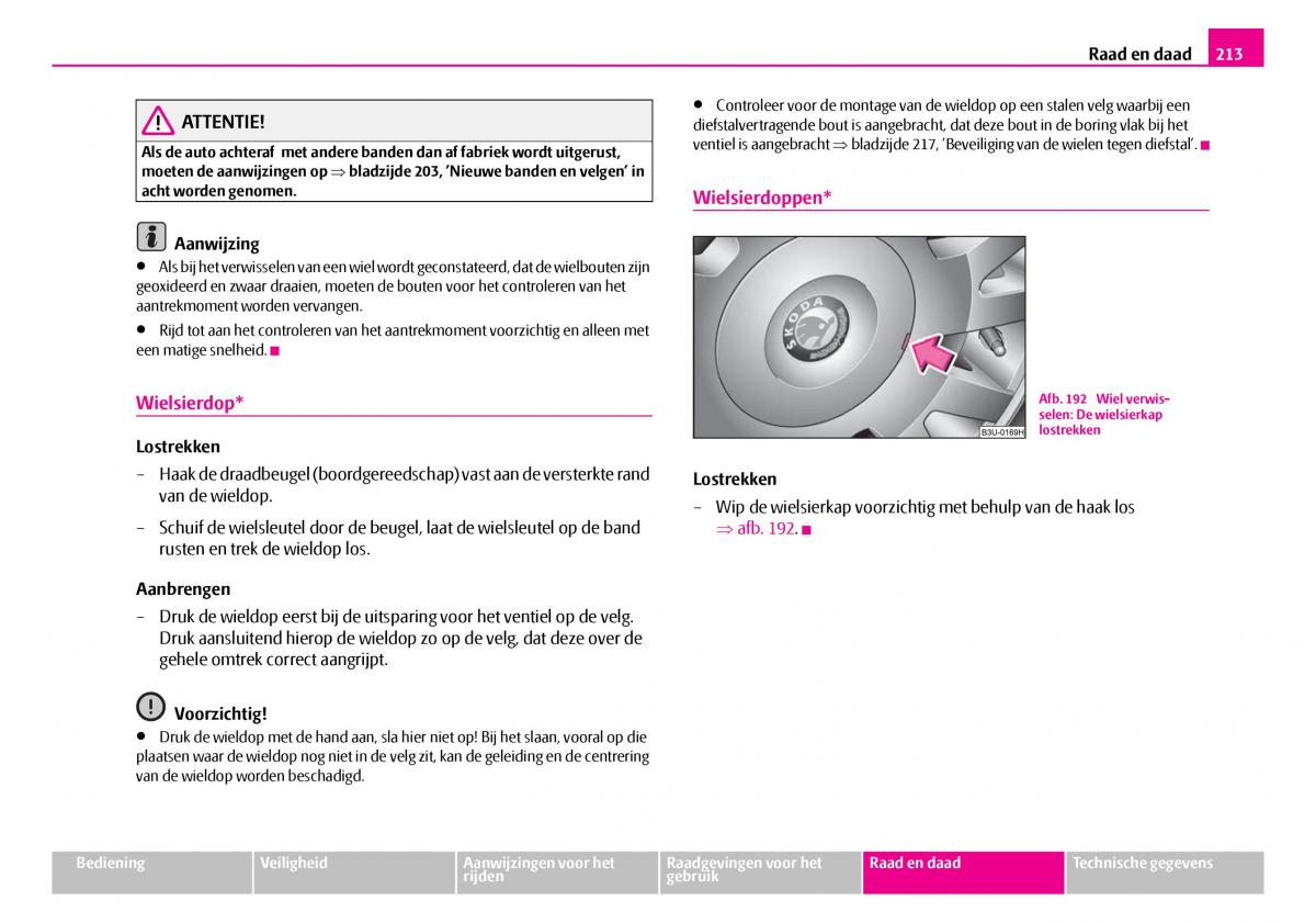 Skoda Superb I 1 handleiding / page 214