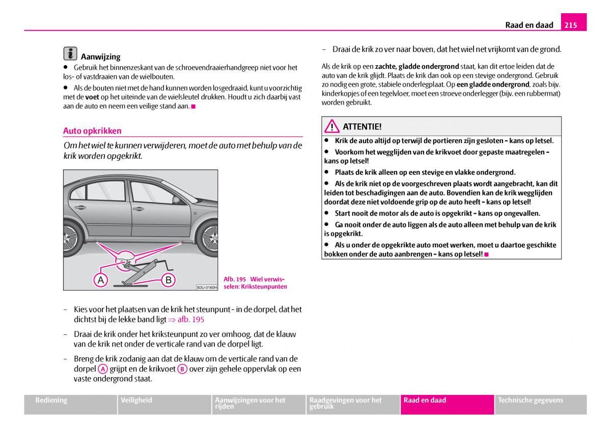 Skoda Superb I 1 handleiding / page 216