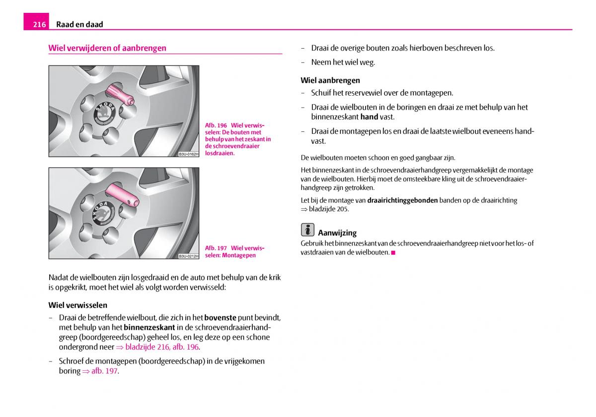 Skoda Superb I 1 handleiding / page 217