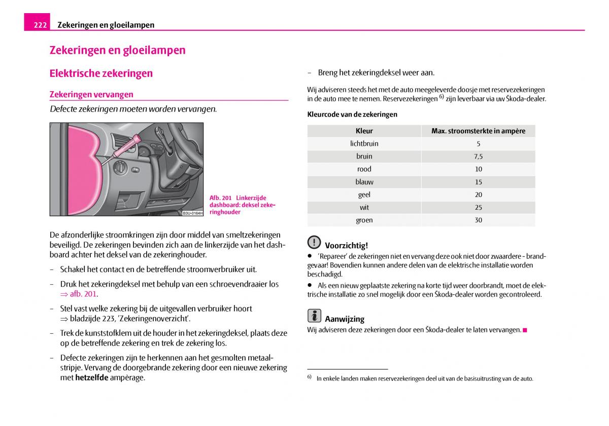 Skoda Superb I 1 handleiding / page 223