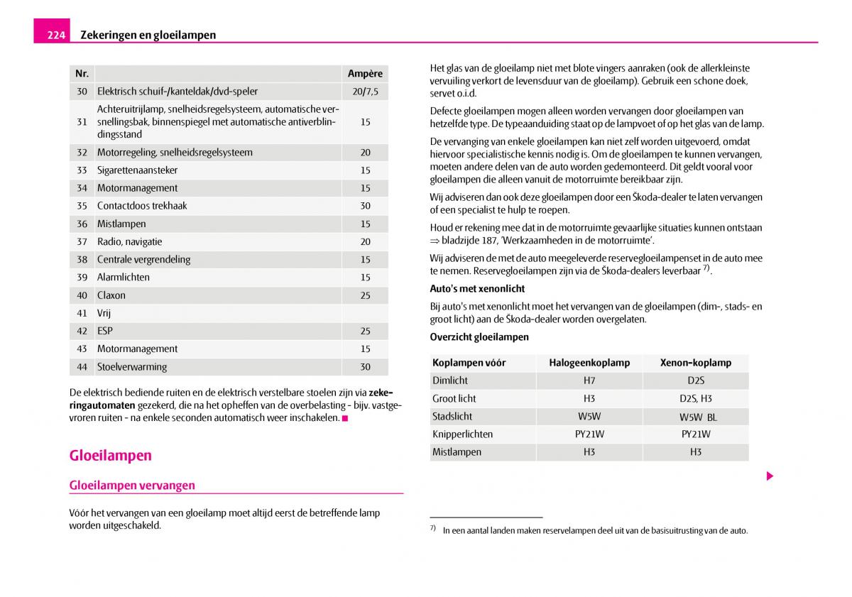 Skoda Superb I 1 handleiding / page 225