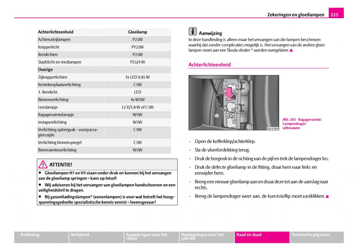 Skoda Superb I 1 handleiding / page 226