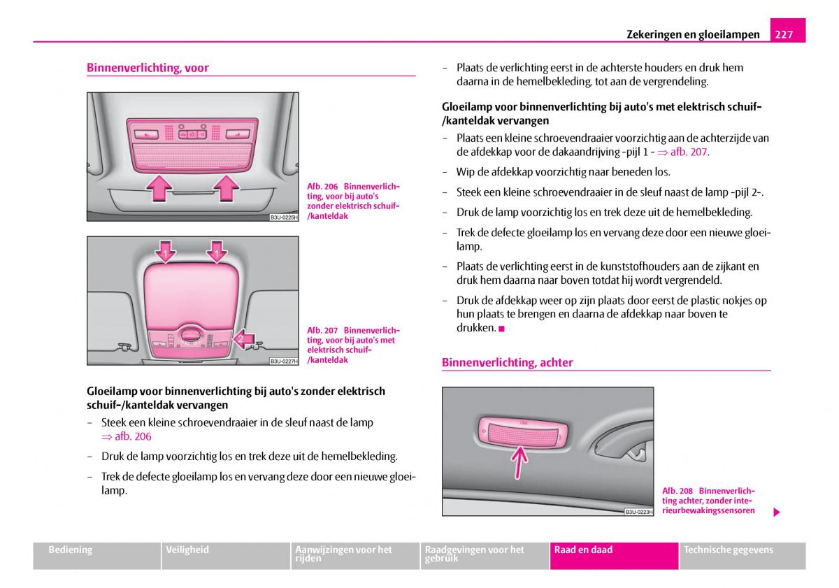 Skoda Superb I 1 handleiding / page 228