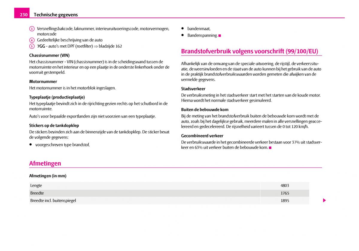 Skoda Superb I 1 handleiding / page 231