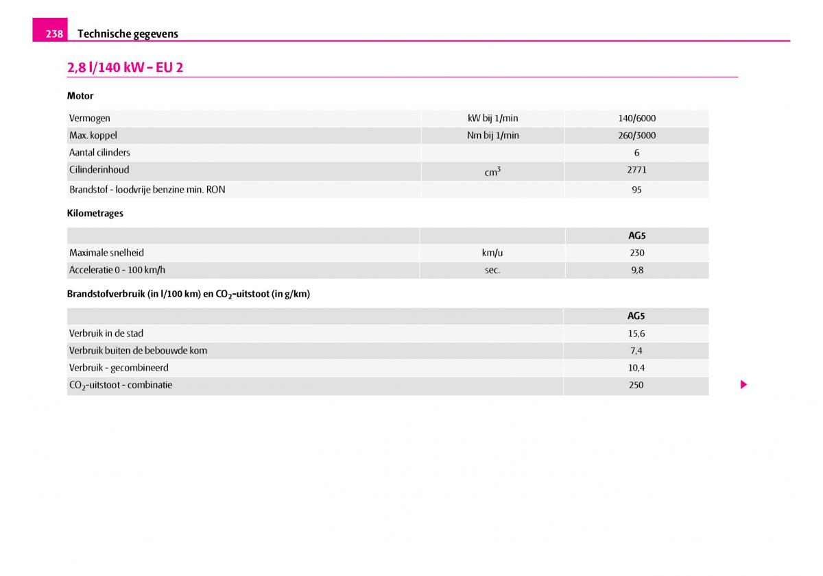 Skoda Superb I 1 handleiding / page 239