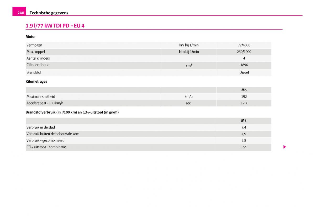 Skoda Superb I 1 handleiding / page 241