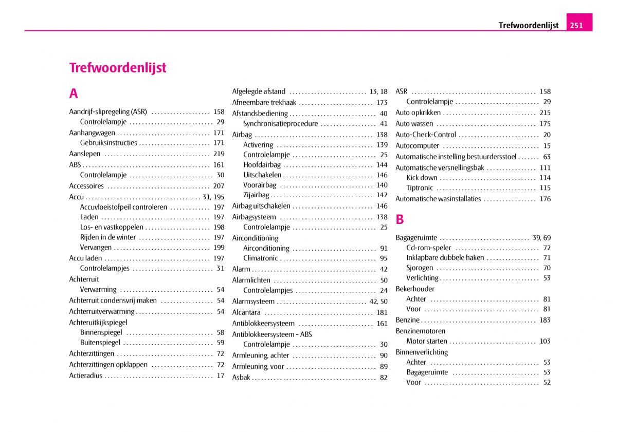 Skoda Superb I 1 handleiding / page 252