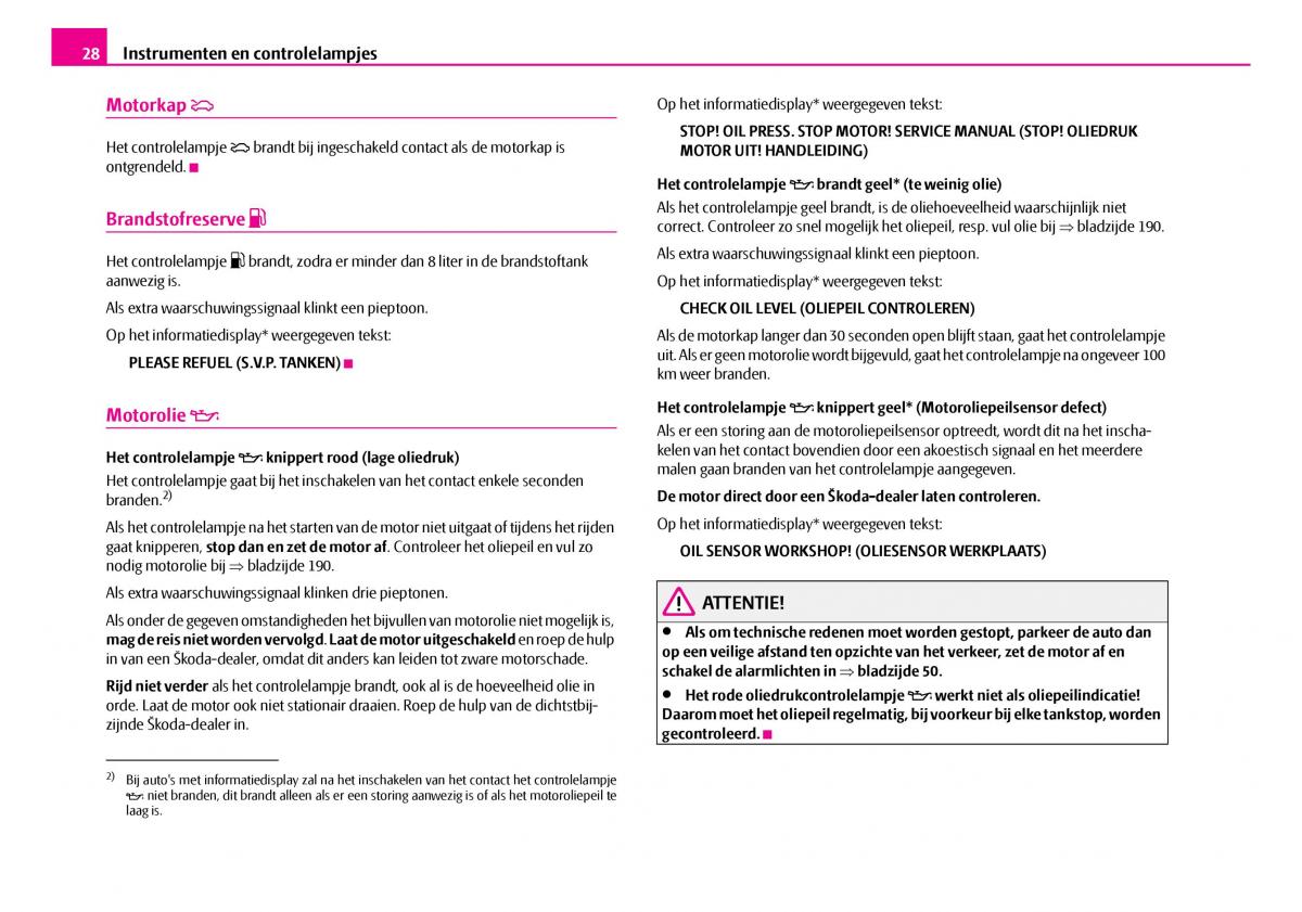 Skoda Superb I 1 handleiding / page 29