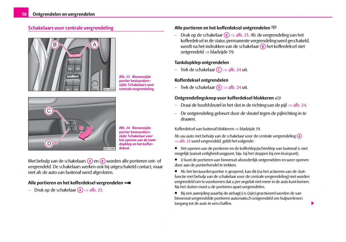 Skoda Superb I 1 handleiding / page 39