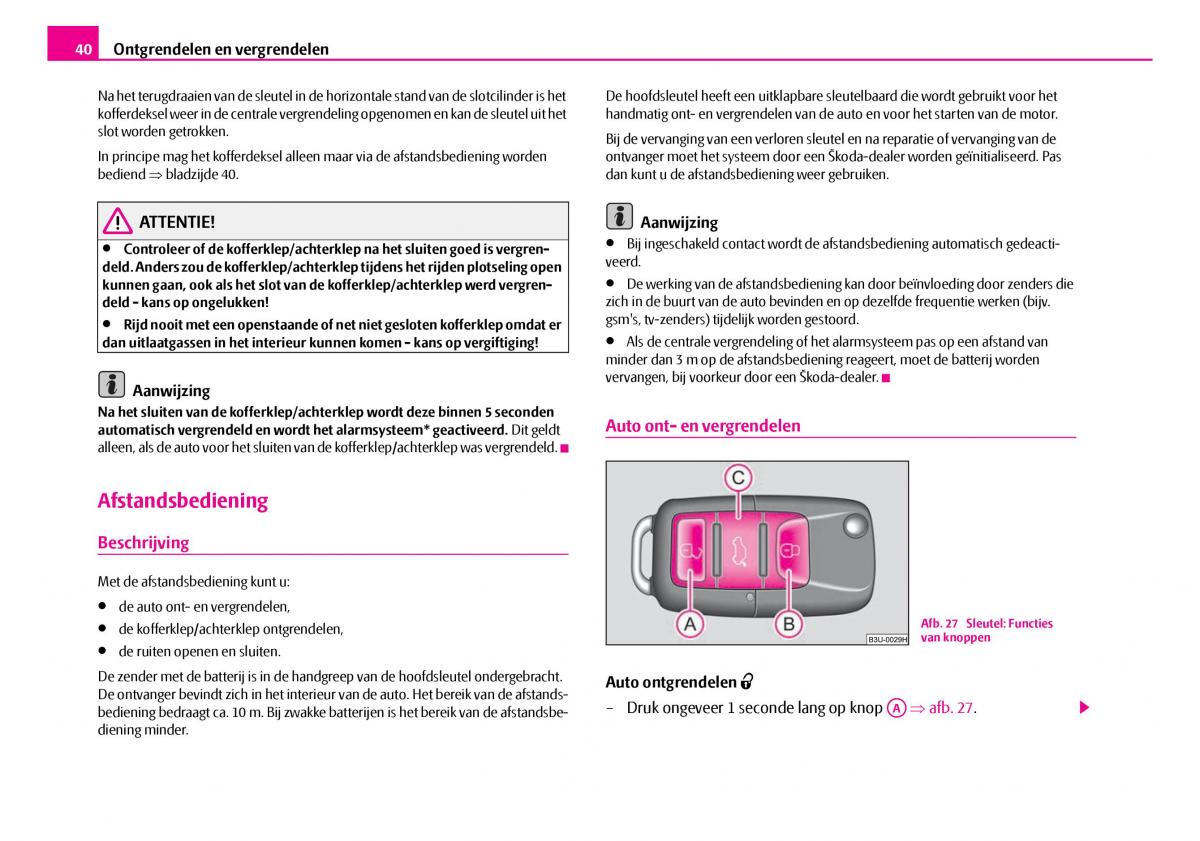 Skoda Superb I 1 handleiding / page 41