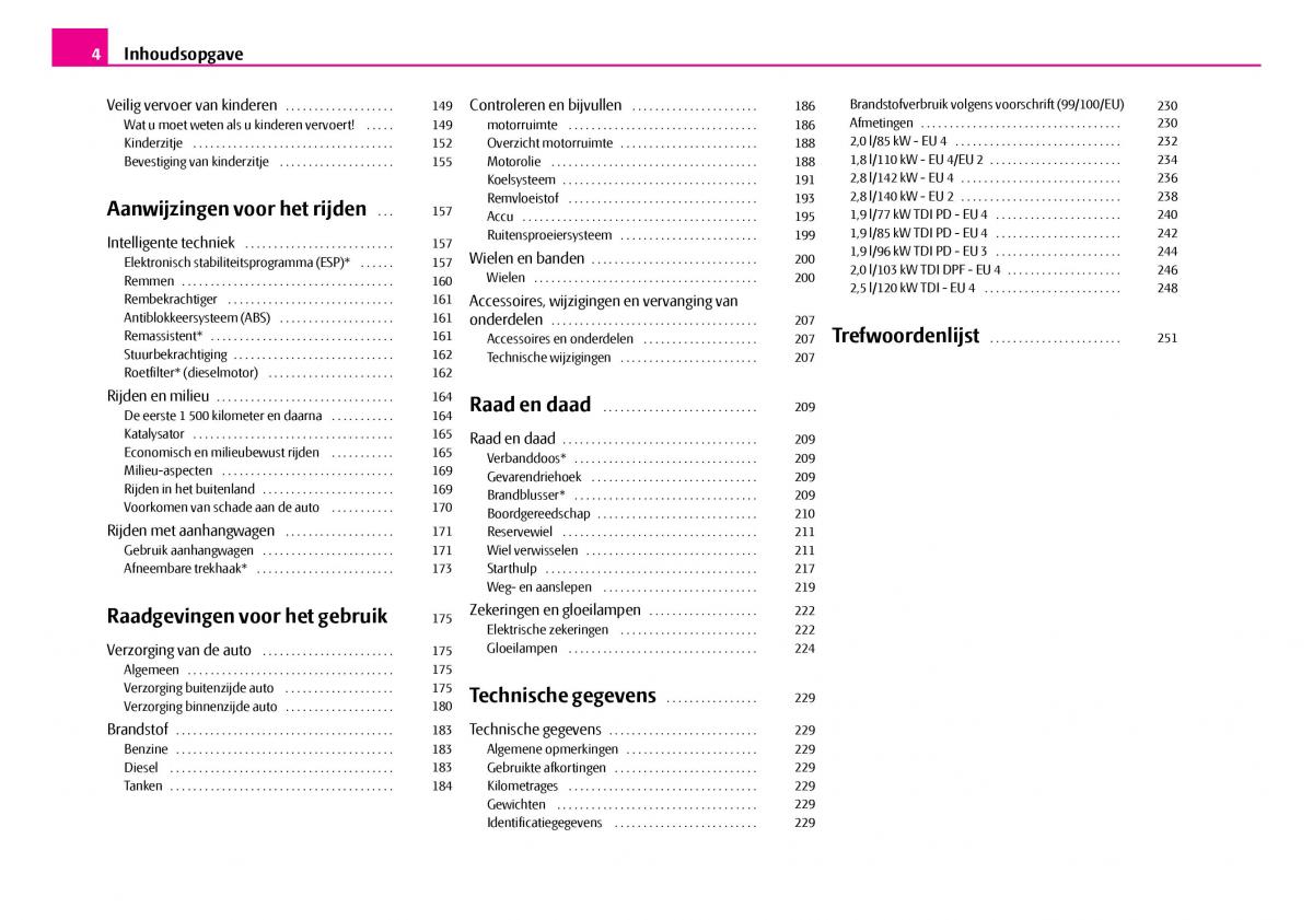 Skoda Superb I 1 handleiding / page 5