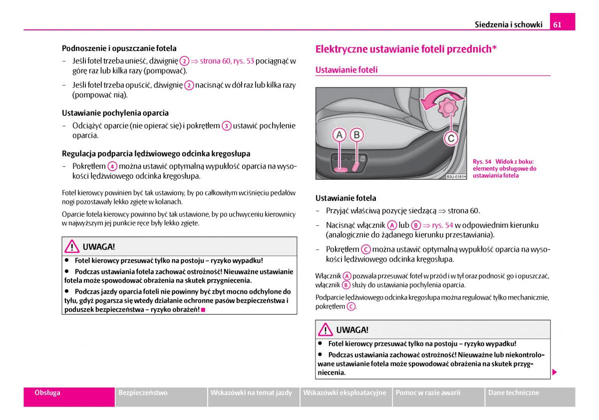 Skoda Superb I 1 instrukcja obslugi / page 62